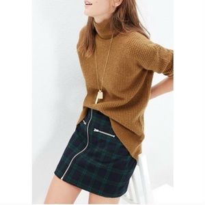 NEW Madewell zip front mini skirt in dark plaid